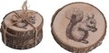 Set 4 suporturi pentru pahare Squirrel, 8x11.5 cm, lemn, maro