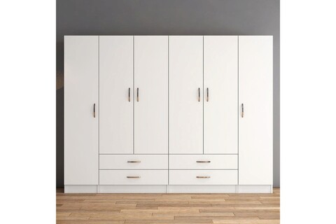 Dulap pentru haine, Tanmob, GRD0801, 240×181.8×46.5 cm, PAL , Alb 240x181.8x46.5 imagine 2022