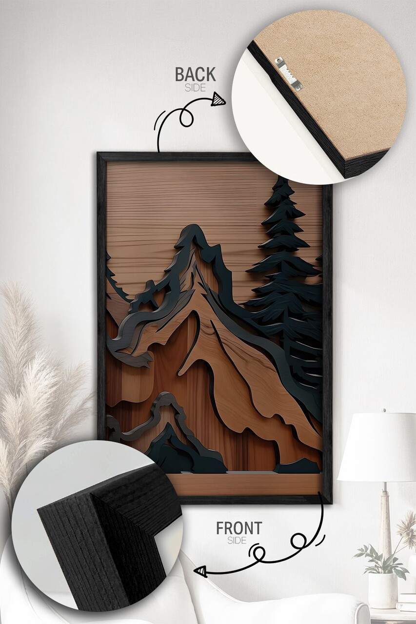 Set 3 tablouri decorative, Ersy3Syhcrv44, MDF, Multicolor - view 5