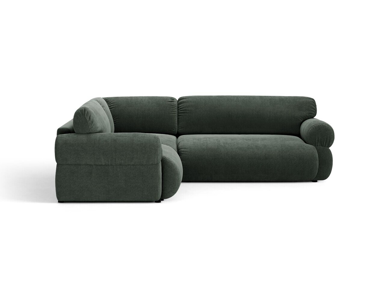 Coltar simetric 5 locuri, Ophelia, Micadoni Home, 259x259x84 cm, tesatura structurata, verde muschi — imaginea 2