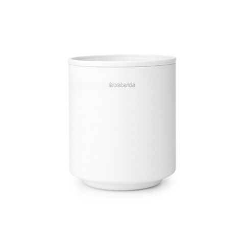 Suport periute si pasta de dinti, Brabantia, MindSet, 8.1x8.1x9.4 cm, otel, Alb
