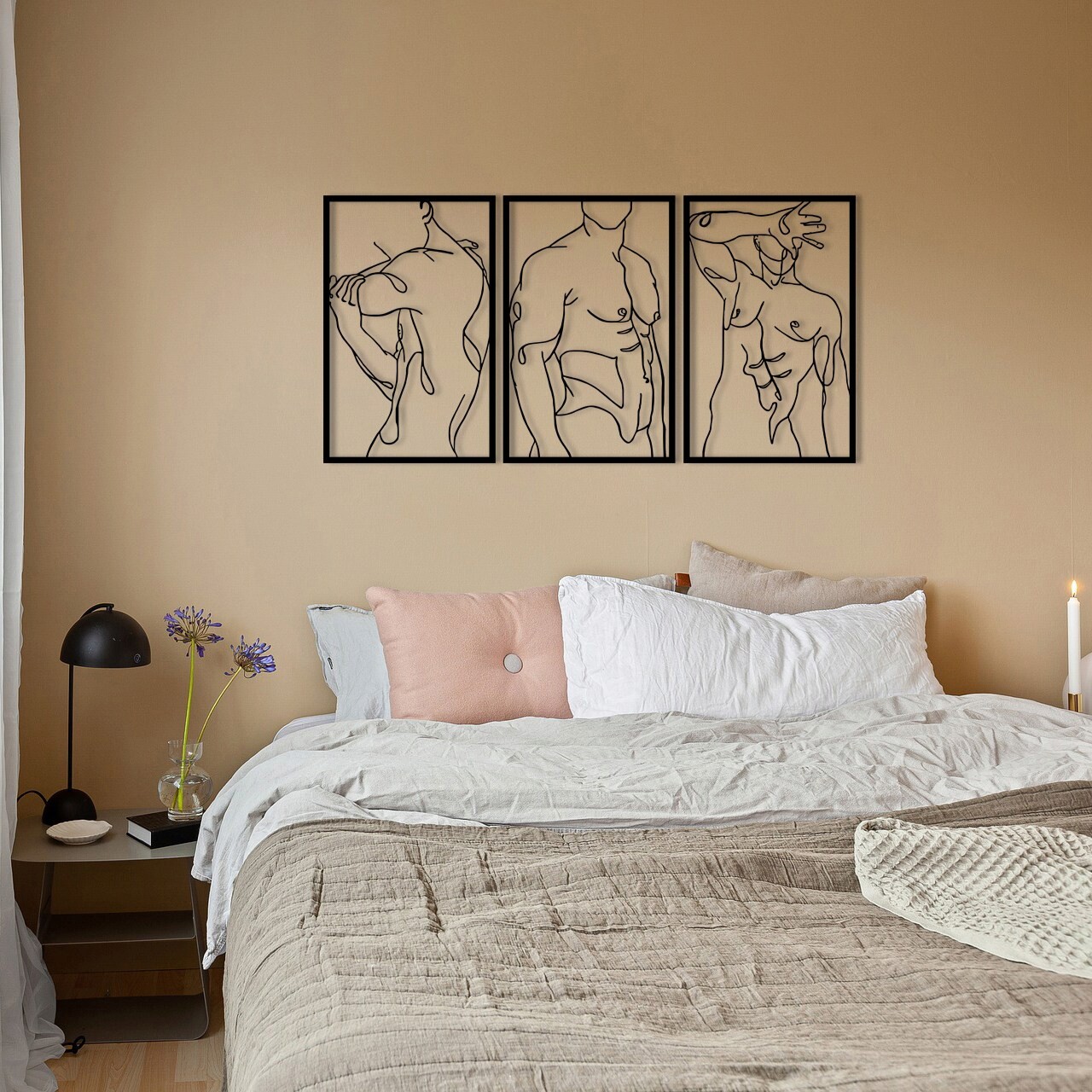 Decoratiune de perete, Cool Man 2, metal, 39.37 x 50 cm, negru - 1 | YEO