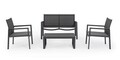 Set mobilier de gradina 4 piese Kallen, Bizzotto, aluminiu/textilena 2x1, gri carbune