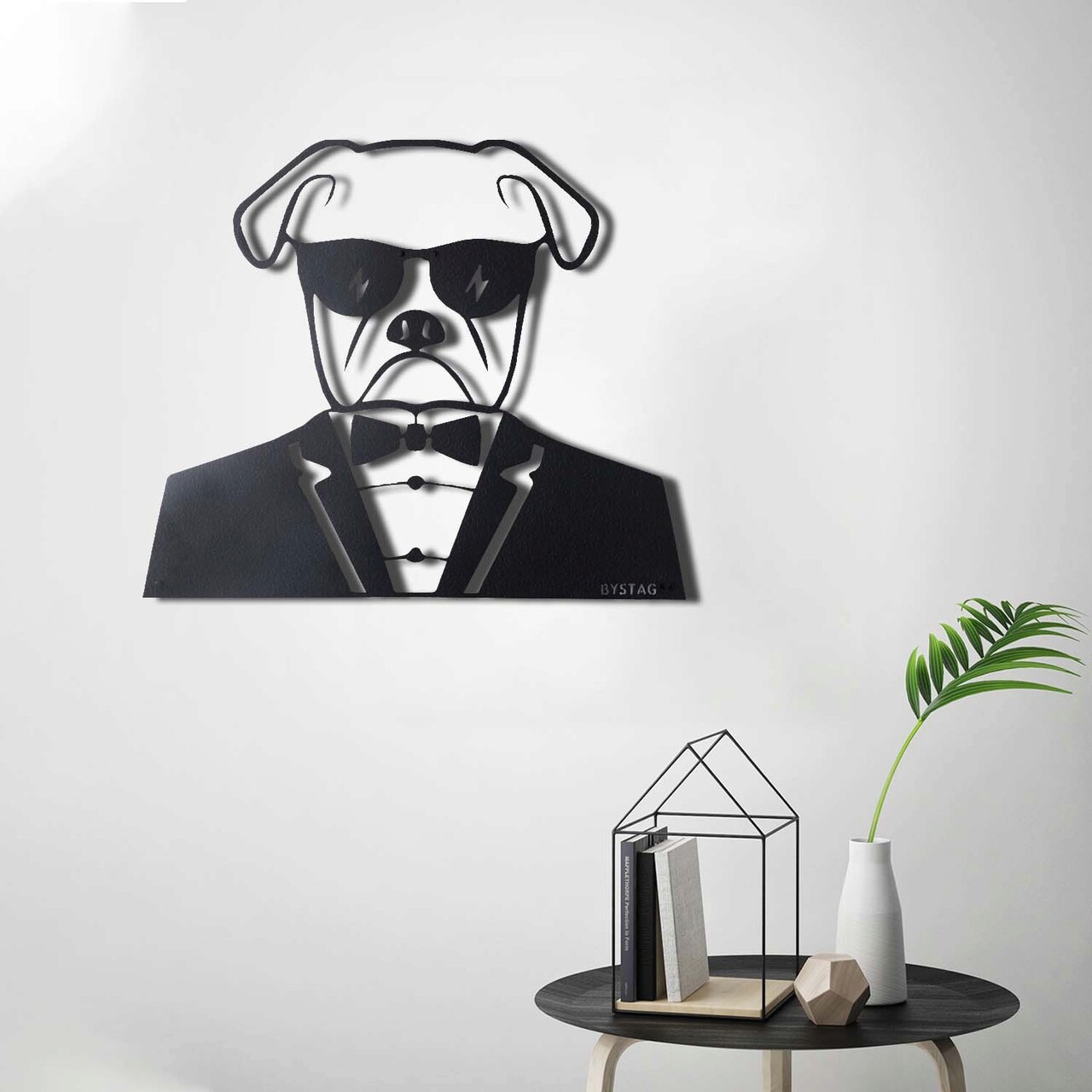 Decoratiune de perete, Bodyguard, Metal, Dimensiune: 42 x 50 cm, Negru