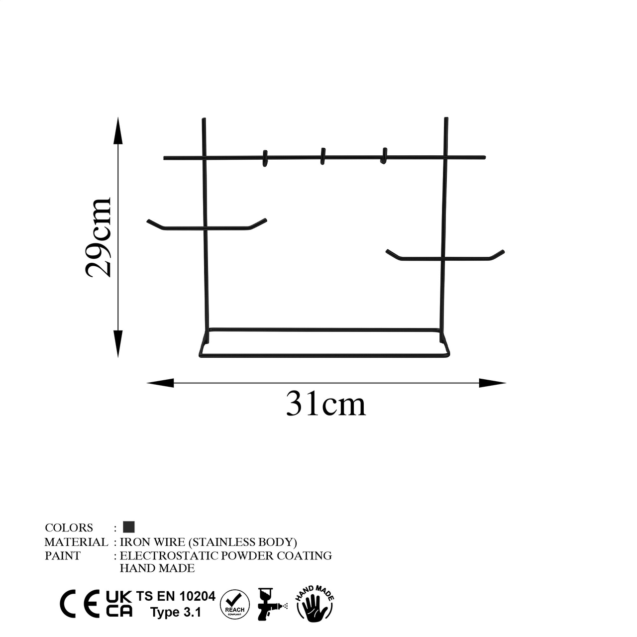 Suport pentru bijuterii, TK-007-B, Negru - view 8