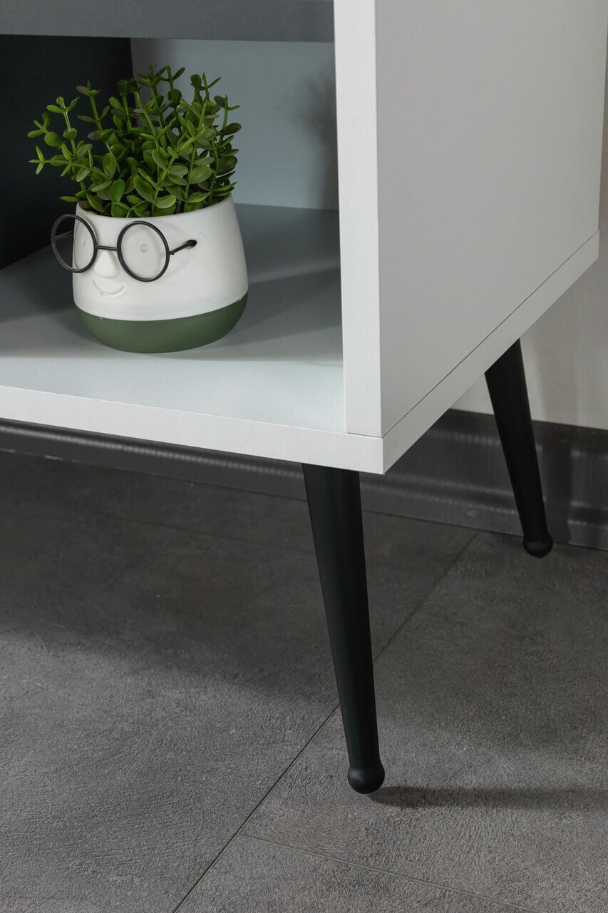 Comoda TV, Hanah Home, Şile 3612, 160x60x35 cm, PAL, Alb / Antracit — imaginea 7