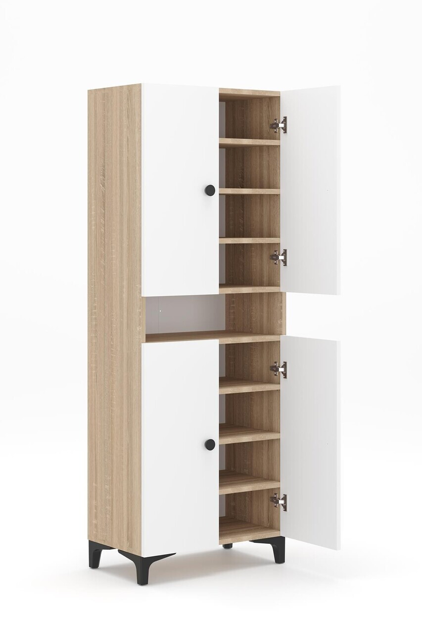 Pantofar, Hanah Home, Jerma, 63.5x172x35 cm, Stejar Sonomo / Alb — imaginea 5