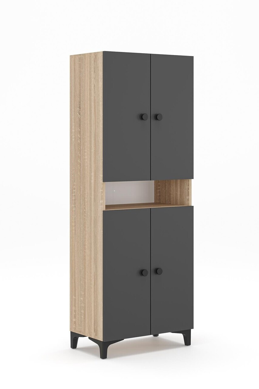 Pantofar, Hanah Home, Jerma, 63.5x172x35 cm, Stejar Sonomo / Antracit — imaginea 4
