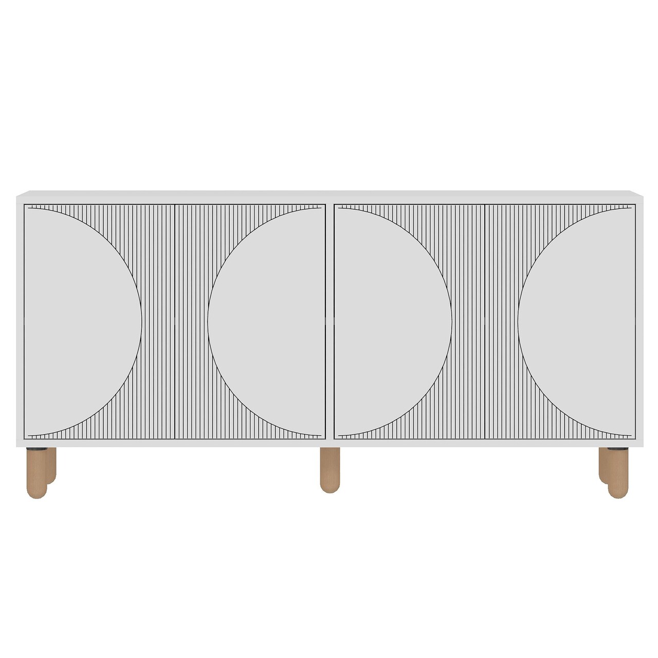 Consola, Hanah Home, Arventa, 150x73x36 cm, PAL, Alb - view 4