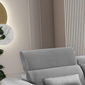 Coltar extensibil dreapta 4 locuri ELTAP, Foble, 267x196x100 cm, lemn/poliester, gri deschis