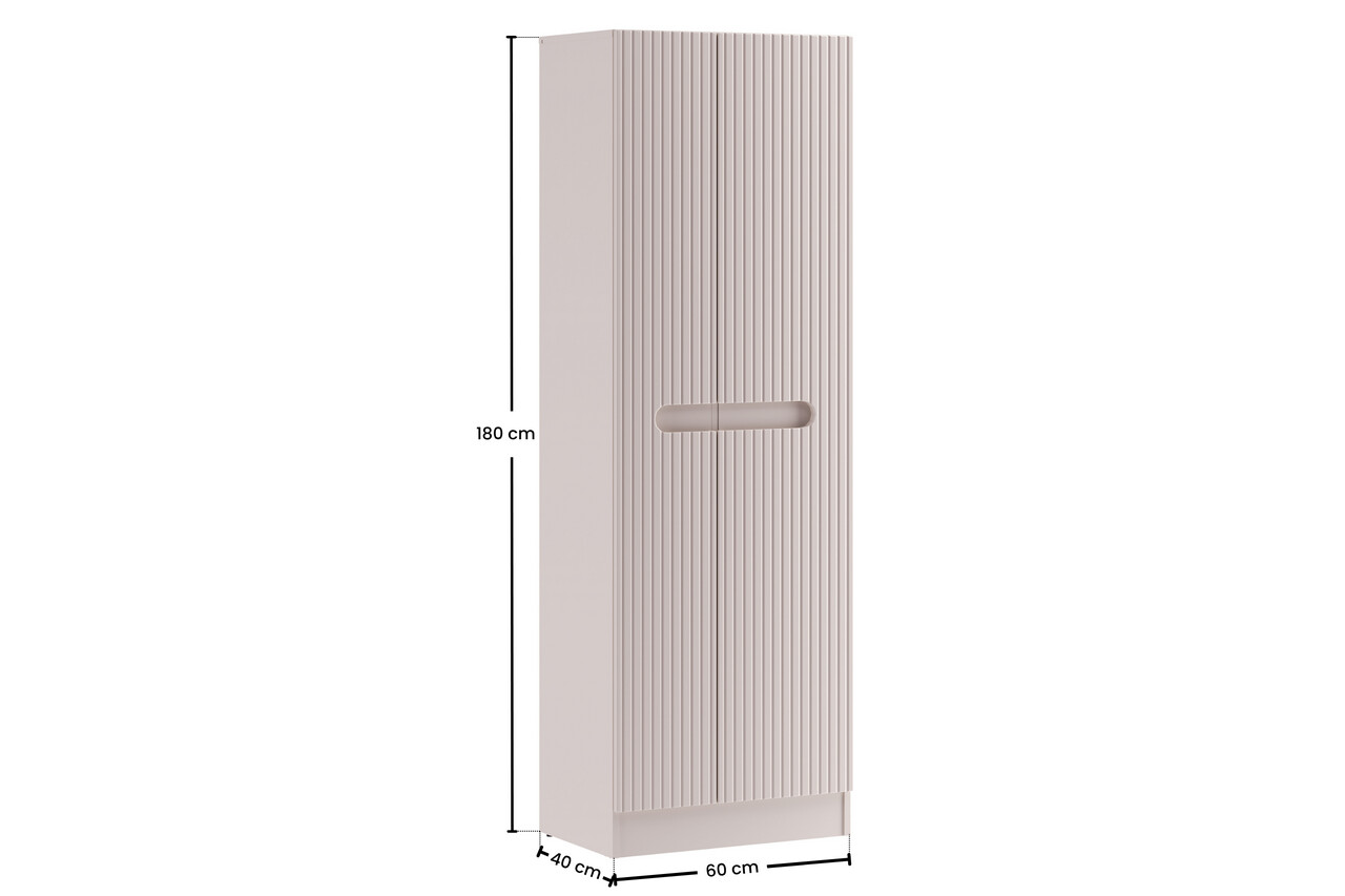 Dulap inalt cu usi, Nova Cashmere, Comad, 60x39x180.5 cm, MDF/PAL laminat, casmir mat — imaginea 5