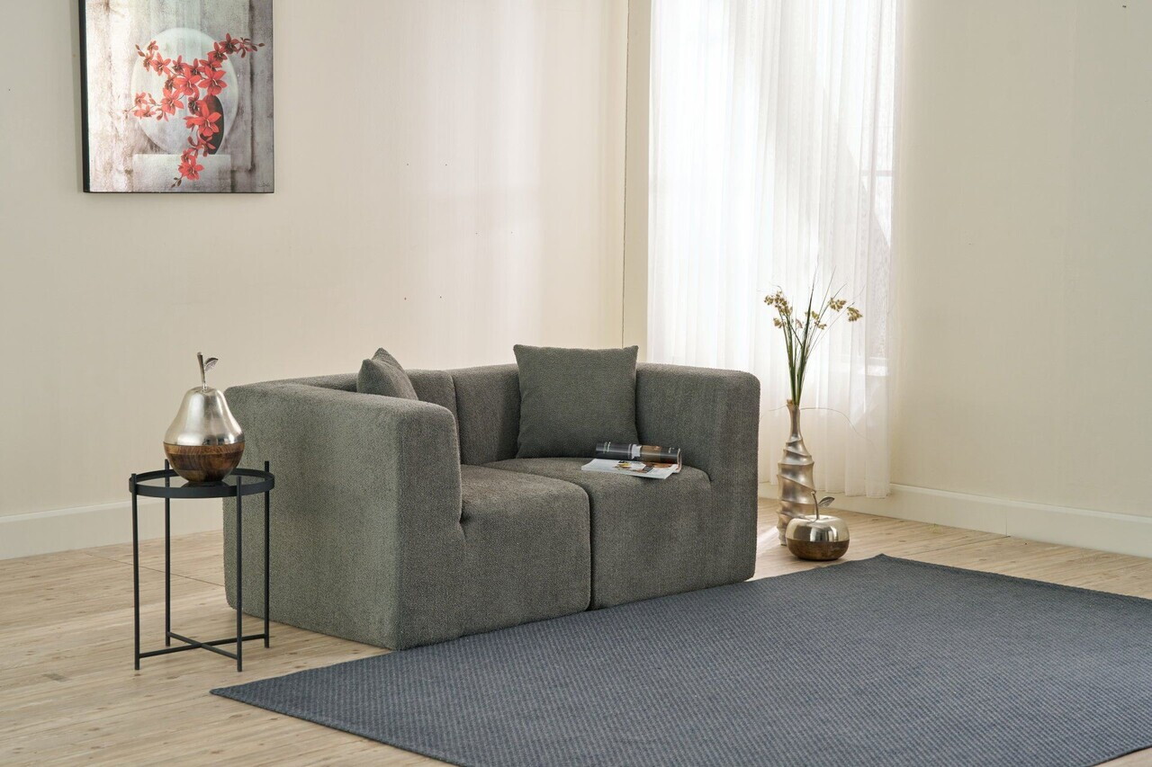 Canapea 2 locuri, Atelier del Sofa, 613LFS1123, Gri — imaginea 2
