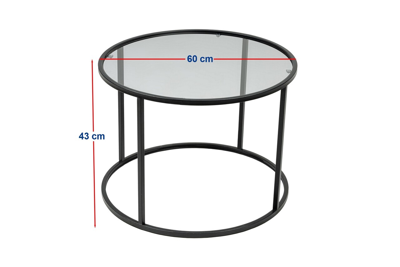 Masuta de cafea, Hanah Home, Startis, 60x43x60 cm, Negru - imagine 6