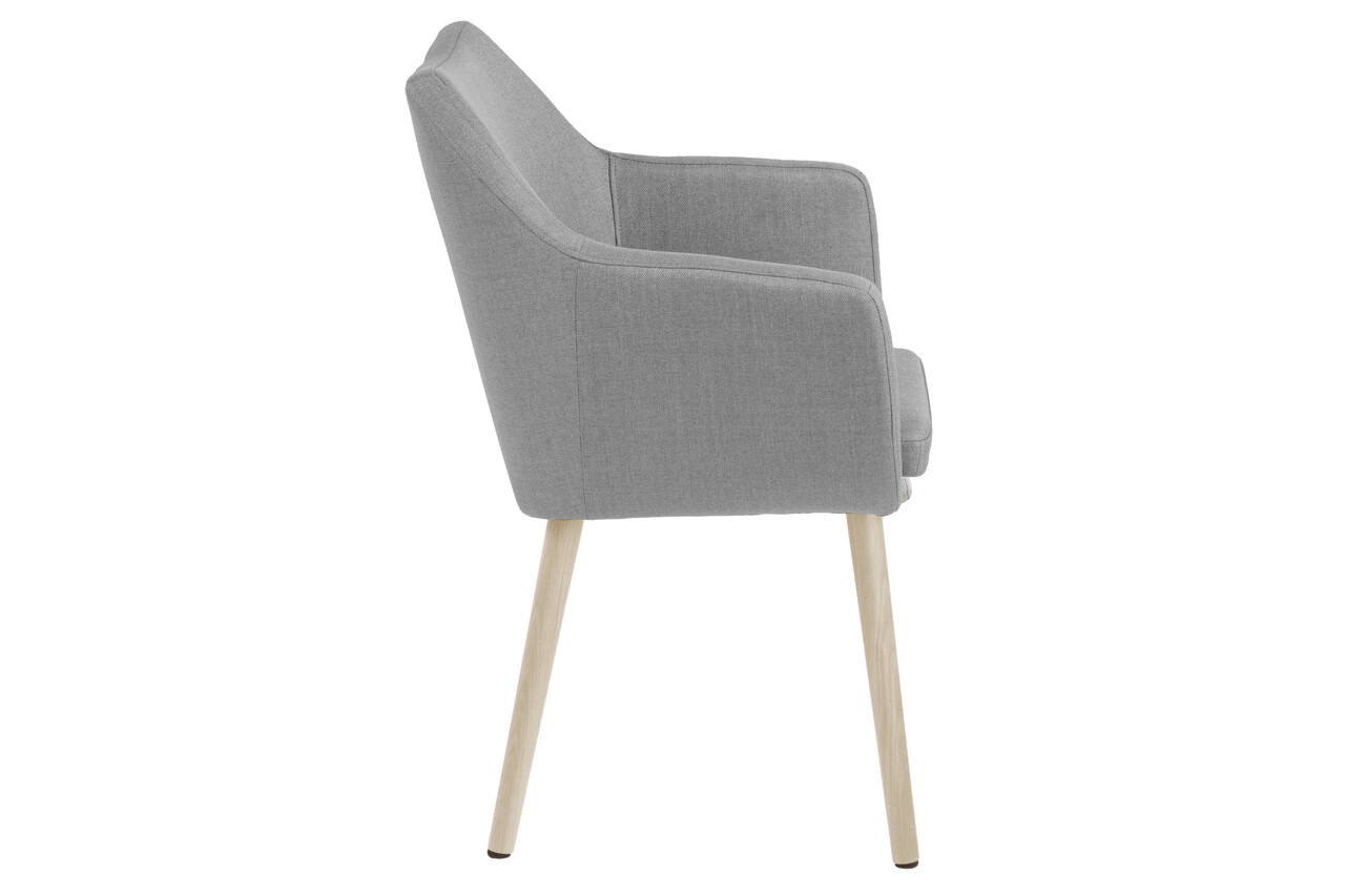 Scaun Nora, Actona, 58x58x84 cm, poliester/lemn de stejar, gri deschis - view 6