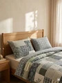 Lenjerie de pat dubla Patchwork, Homla, 160x200 cm, 3 piese, bumbac, verde