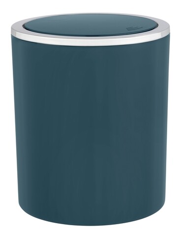 Cos de gunoi cu capac batant, Wenko, Inca, 2 L, 14 x 16.8 x 14 cm, plastic, verde inchis