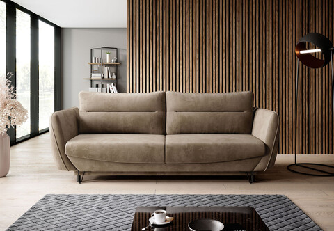 Canapea extensibila 4 locuri ELTAP, SO-SIL-20NU, Silva, 236x95x90 cm, lemn/poliester, maro deschis