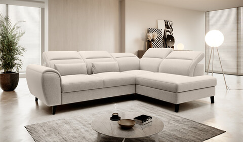 Coltar extensibil dreapta 4 locuri ELTAP, RT-22IN, Noble, 255x201x100 cm, lemn/poliester, bej deschis