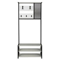 Cuier de perete, Decortie, Nomad Portmanto, 78x182x30 cm, Alb/Negru