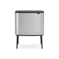 Cos de gunoi cu soft touch, Brabantia, Bo Touch Matt Fingerprint Proof, 3x11 L, 31.2x54x68 cm, otel, argintiu