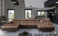 Coltar extensibil dreapta 5 locuri ELTAP, Edr-35, Eduardo, 337x205x88 cm, lemn/poliester, maro deschis/maro inchis