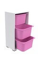 Dulap multifunctional, Estella, Bronz 3D, Alb/Roz