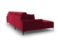 Coltar stanga, Madara, Mazzini Sofas, 5 locuri, 254x182x90 cm, catifea, rosu vin