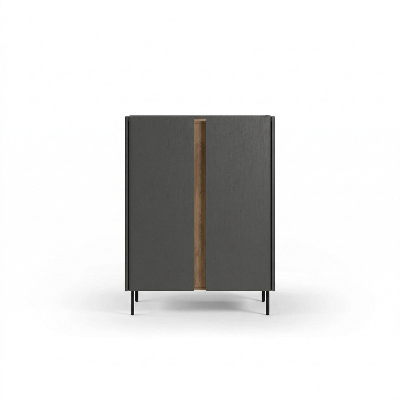 Bufet, Hanah Home, Lucile, 90x120.4x40.5 cm, PAL, Antracit / Stejar Septentrional / Negru — imaginea 4