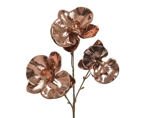 Decoratiune Orchid, Decoris, 22x10x45 cm, plastic, cupru Decoris