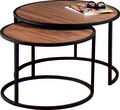 Set 2 masute de cafea, Zena Home, Tambur, pal melaminat, nuc/negru