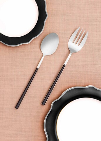 Set de servire (2 piese), L'essentiel Maison, 280TMA3701, Dimensiune: 28 x 6 x 1 cm (2 bucăți), Argintiu / Negru