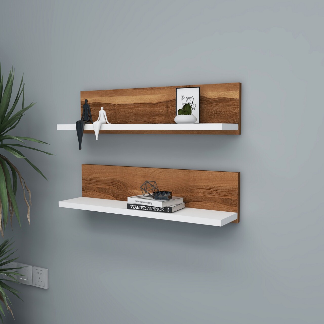 Raft de perete Hanah Home Shelf Nuc/Alb