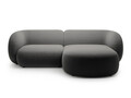 Coltar dreapta 2 locuri, Kate, Micadoni, 255x176x76 cm, catifea, gri inchis
