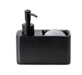 Dozator detergent lichid, Wenko Resa, 14.5 x 6 x 14.3 cm, 150 ml, polirasina/plastic, negru