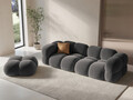 Canapea 4 locuri, Loretto, Cosmopolitan Design, 250x100x68 cm, catifea, gri
