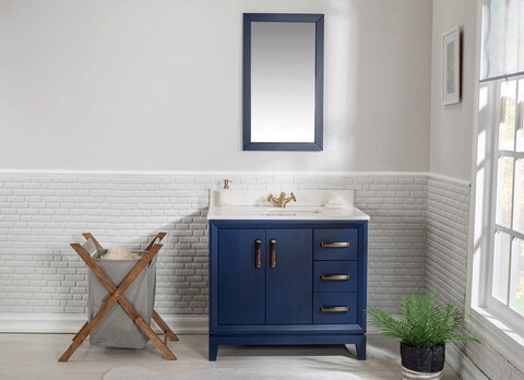 Set mobilier de baie (2 piese), jussara, michigan 36, albastru inchis