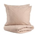 Lenjerie de pat King Size, Gossy, Homla, 3 piese, 200x220 cm, bumbac, bej