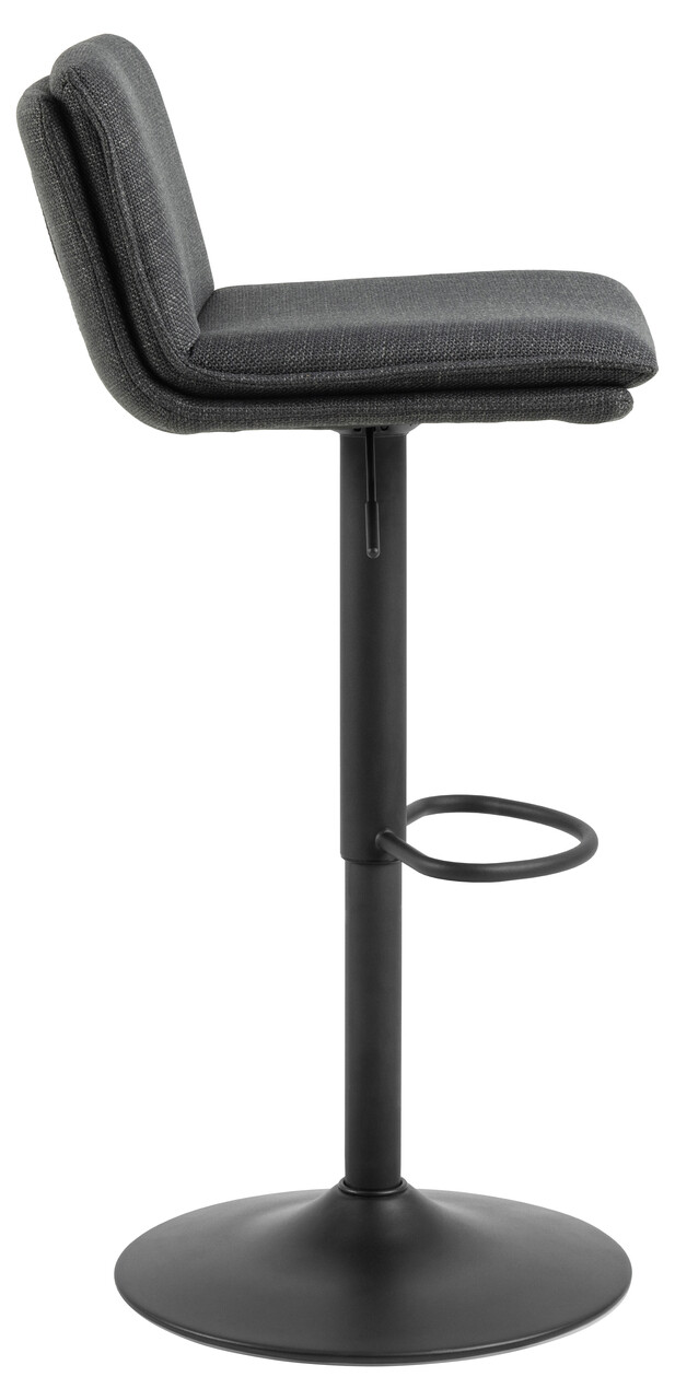 Scaun de bar Flynn, Actona, 44x53x107 cm, rotativ, tesatura structurata/otel, gri inchis - view 7
