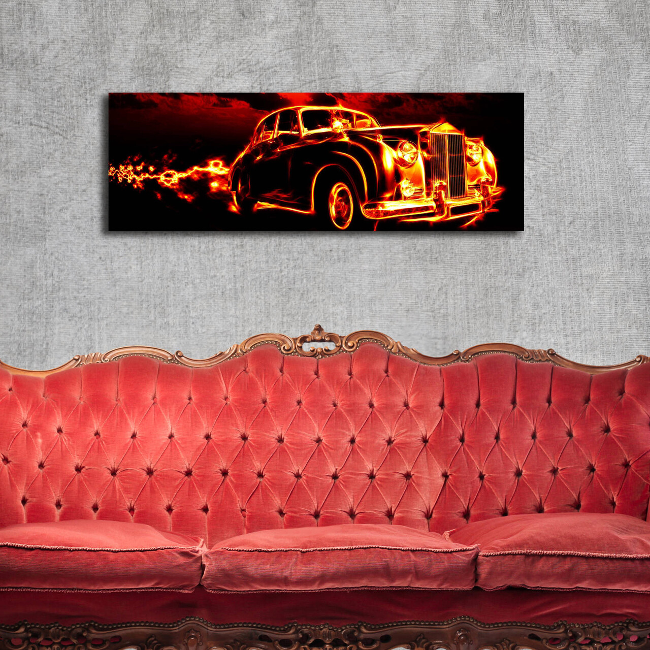 Tablou decorativ cu lumina LED, 3090DACT-43, 30 x 90 cm, Multicolor - view 2