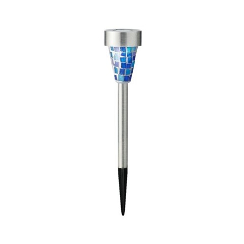 Lampa de gradina mosaic stake, lumineo, 7.3x28 cm, otel inoxidabil, albastru