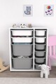 Dulap multifunctional, Estella, Zen 2D2K6U, Alb/Gri