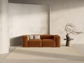 Canapea 2 locuri, Bergamo, Cosmopolitan Design, 224x108x70 cm, tesatura structurata, gri maro