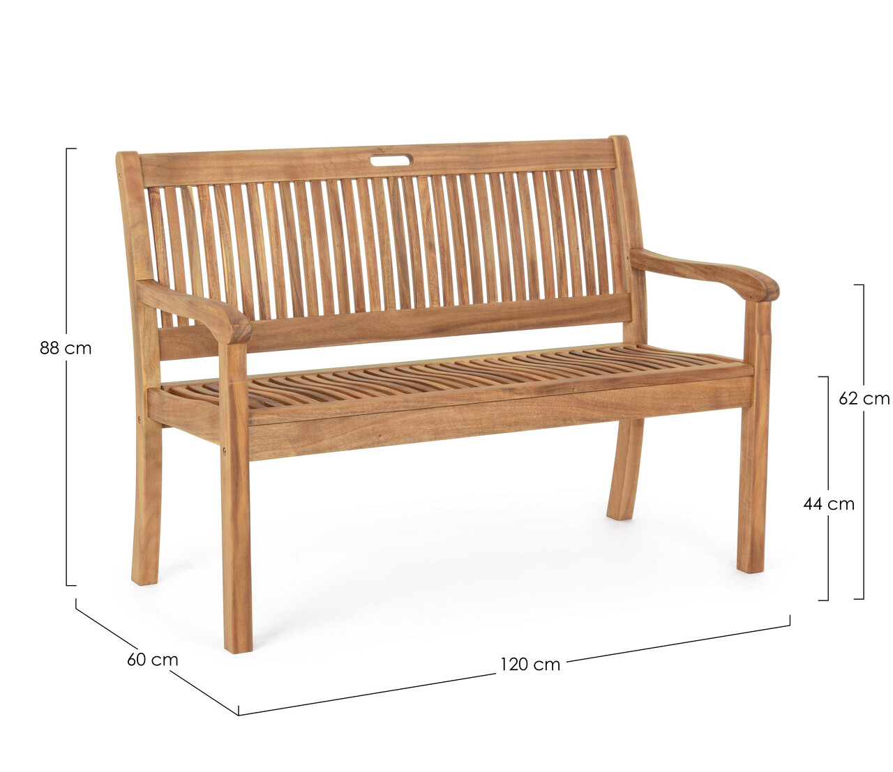Banca pentru gradina Noemi, Bizzotto, 120 x 60 x 88 cm, lemn de salcam - 1 | YEO
