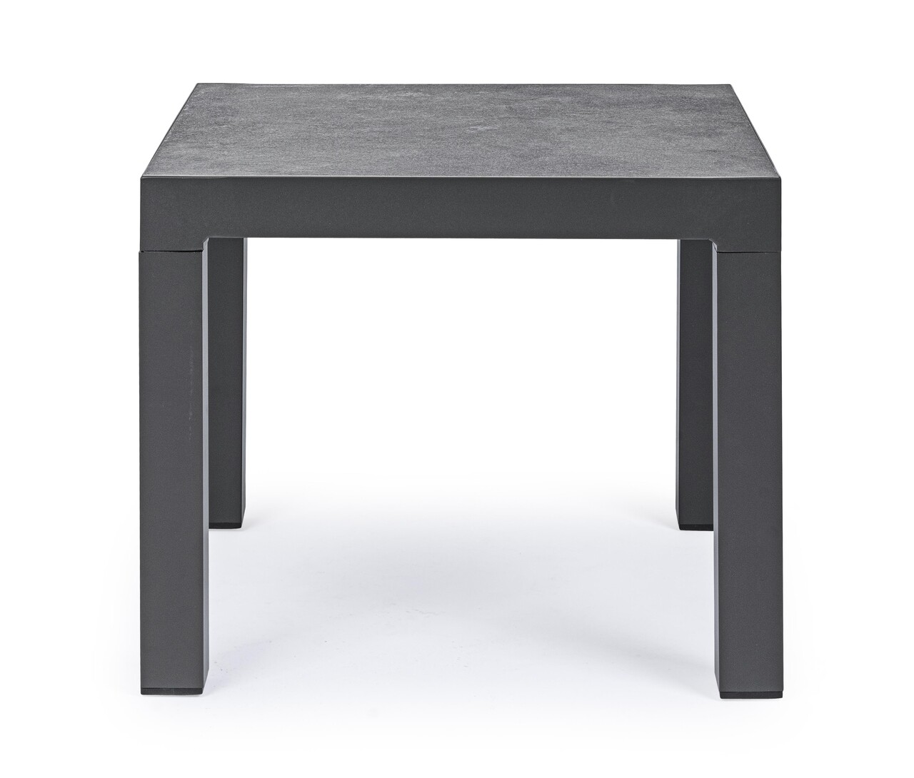 Masuta de cafea pentru gradina Kledi, Bizzotto, 50 x 50 x 46 cm, aluminiu, gri carbune - 1 | YEO