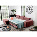 Coltar extensibil stanga 3 locuri ELTAP, LT-24VE, Grayson, 278x205x92 cm, lemn/poliester, roz