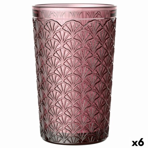 Set 6 pahare, Bidasoa, Onix, 350 ml, sticla, roz Bidasoa