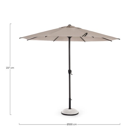 Umbrela pentru gradina / terasa Rio, Bizzotto, Ø 300 cm, stalp Ø 48 mm, otel/poliester, grej