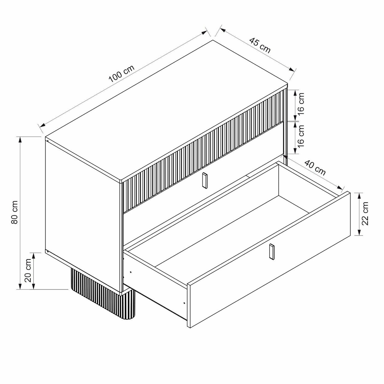 Dulap, Hanah Home, Valento, 100x80x45 cm, Piatră Lunii / Travertin — imaginea 8