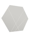 Oglinda decorativa, Siam, Saga, 70x60x2.2 cm, MDF , Alb