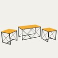 Set masuta de cafea, Kalune Design, Defne, PAL, Galben/Negru